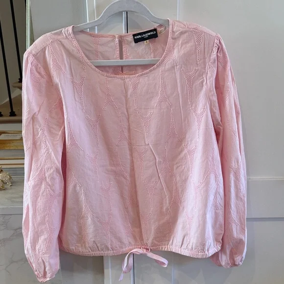 Karl Lagerfeld Pink Blouse with Cutout Design - Picture 3 of 5